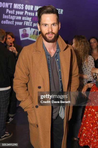 Tom Riley attends the press night of 'I and You' at Hampstead Theatre at Hampstead Heath on October 25, 2018 in London, England.