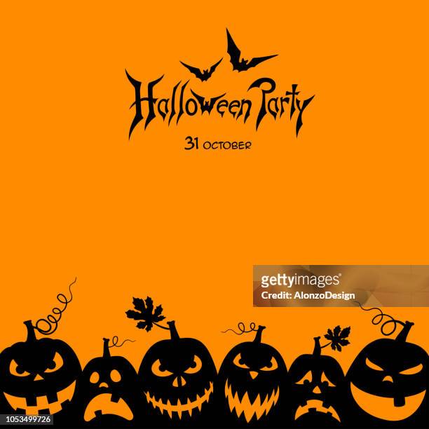ilustraciones, imágenes clip art, dibujos animados e iconos de stock de fiesta de feliz halloween - halloween party