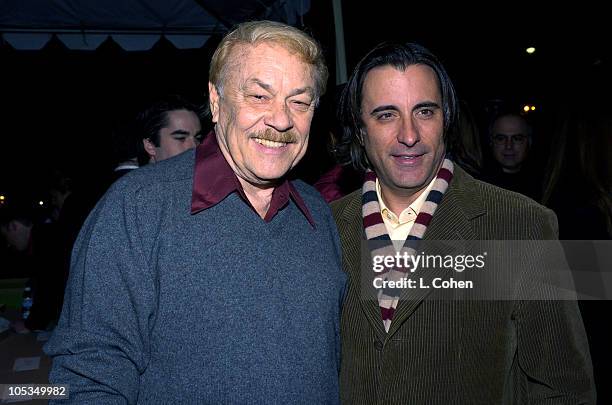 Jerry Buss and Andy Garcia during "Twisted" World Premiere - Red Carpet at Paramount Pictures in Los Angeles, California, United States.