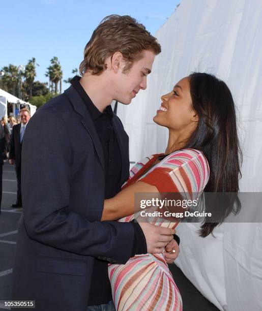 Hayden Christensen and Rosario Dawson during The 19th Annual IFP Independent Spirit Awards - Audience and Backstage at Santa Monica Pier in Santa...