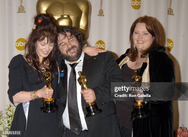 Fran Walsh, Peter Jackson and Philippa Boyens, winners of Best Adapted Screenplay for "The Lord of the Rings: The Return of the King"