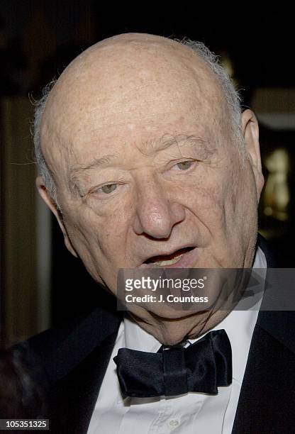 Ed Koch, Former Mayor of New York during The Academy of Motion Picture Arts & Sciences 2004 Oscar Night Party at Le Cirque 2000 in New York City,...