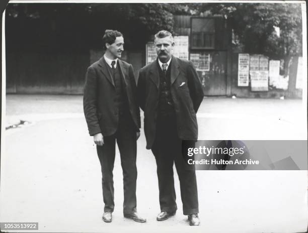 Mr Entwhistle who caused the strike and Mr Rees, Secretary of the Strike Committee, during a strike at the Woolwich Arsenal in London.