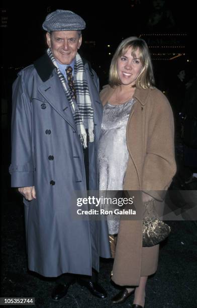 Tony Randall and wife Heather Harlan during Opening Night of "Barrymore" at Music Box Theater in New York City, New York, United States.