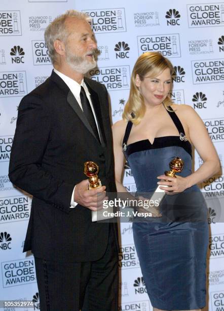 Bill Murray, winner for best actor in a musical or comedy, and Renee Zellweger, winner for best supporting actress in a drama