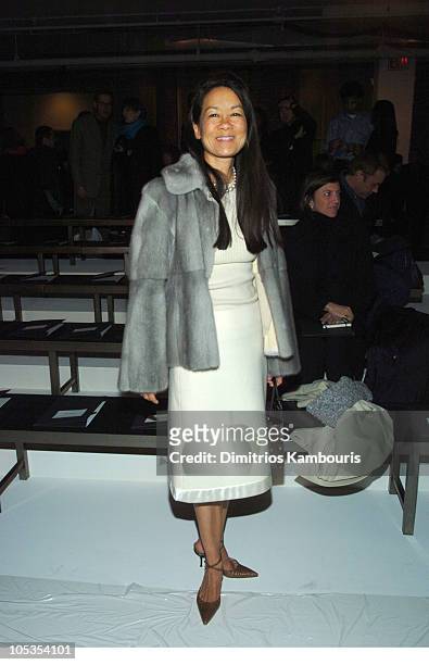 Helen Lee Schifter during Olympus Fashion Week Fall 2004 - Calvin Klein - Front Row at The Atelier at Bryant Park in New York City, New York, United...