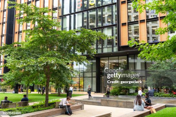 google in london's kings cross - alphabet inc stock pictures, royalty-free photos & images