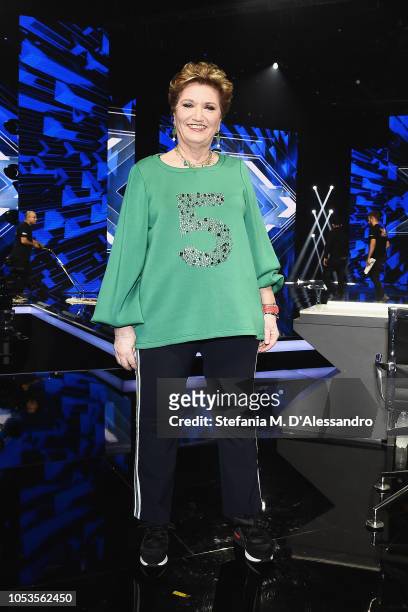 Mara Maionchi attends X Factor tv show at Teatro Linear Ciak on October 25, 2018 in Milan, Italy.