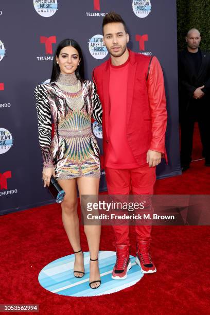 Emeraude Toubia and Prince Royce attend the 2018 Latin American Music Awards at Dolby Theatre on October 25, 2018 in Hollywood, California.