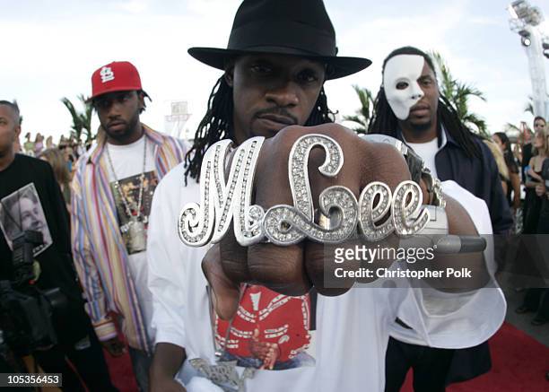 Kyjuan, Murphy Lee and Slo Down of St. Lunatics during 2004 MTV Video Music Awards - Red Carpet at American Airlines Arena in Miami, Florida, United...
