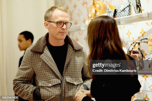 Paul Bettany and Marie-Amelie Sauve attend the Louis Vuitton X Grace Coddington Event on October 25, 2018 in New York City.