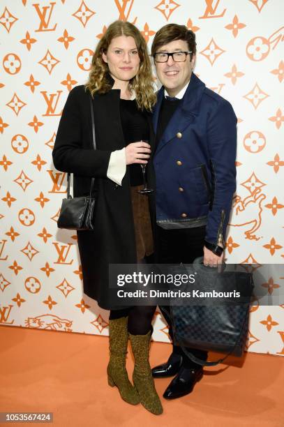 Lauren Bellamy and Andrew Bevan attend the Louis Vuitton X Grace Coddington Event on October 25, 2018 in New York City.