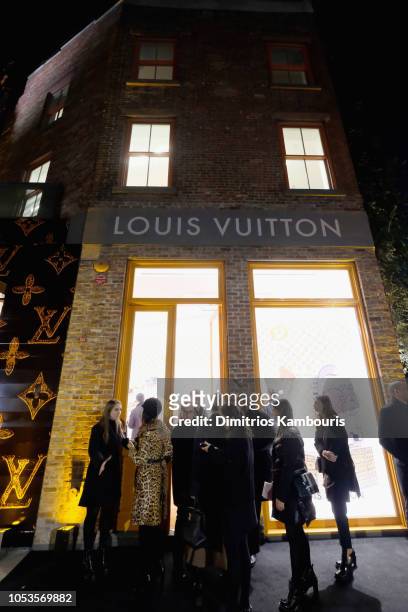 An exterior view of the Louis Vuitton store at Louis Vuitton X Grace Coddington Event on October 25, 2018 in New York City.
