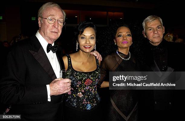 Sir Michael Caine with wife Shakira Caine, Diana Ross and guest