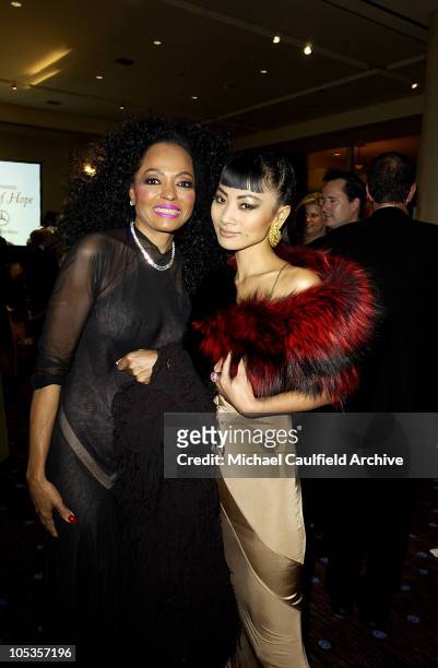 Diana Ross and Bai Ling during Mercedes Benz Presents the 16th Annual Carousel Of Hope Gala - VIP Reception at Beverly Hilton Hotel in Beverly Hills,...