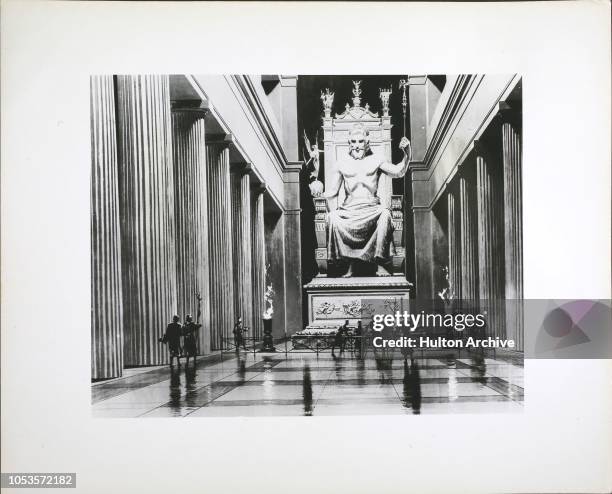 Archaeology Seven Wonders, Phidias 's Chryselephantine Statue Of Zeus At Olympia.