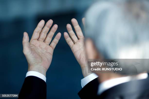 senior businessman hands,palm facing up - men palm hand stock pictures, royalty-free photos & images