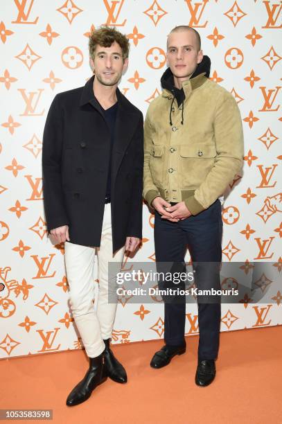 David Thielebeule and Jack Miner attend the Louis Vuitton X Grace Coddington Event on October 25, 2018 in New York City.