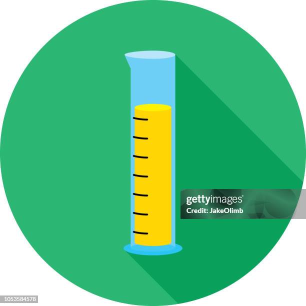 bildbanksillustrationer, clip art samt tecknat material och ikoner med graderad cylinder ikonen platta - mätglas