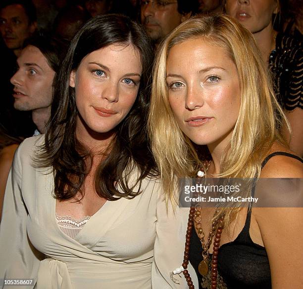 Liv Tyler and Kate Hudson during Olympus Fashion Week Spring 2005 - Marc Jacobs - Front Row at Pier 54 in New York City, New York, United States.