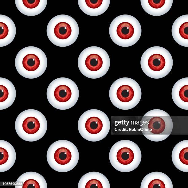 spooky eyeballs seamless pattern - iris flower stock illustrations