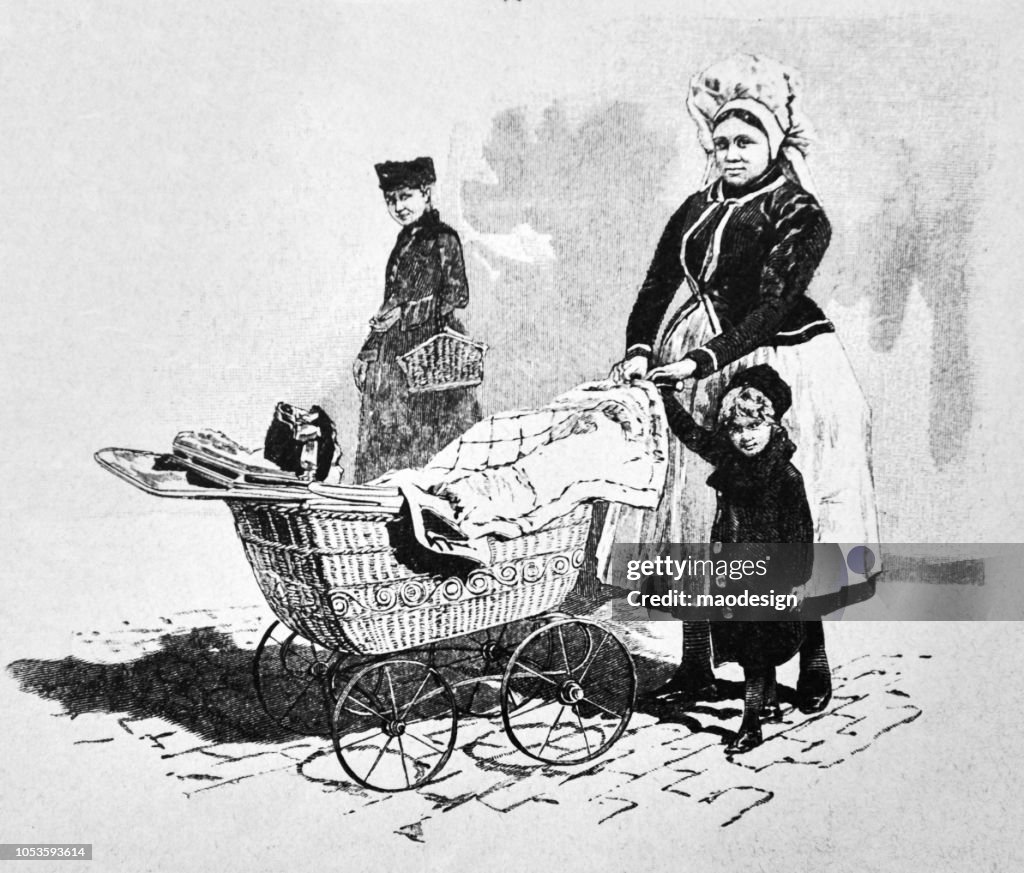 乳母車と小乳母子 - 1888