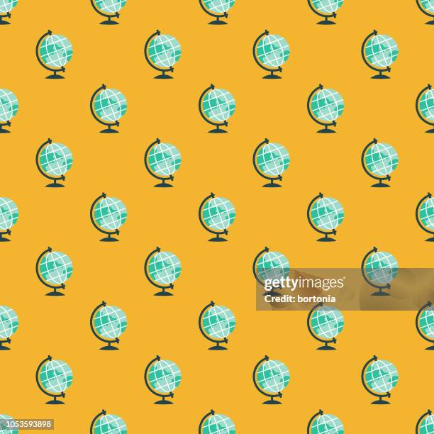 science seamless pattern - desktop globe stock illustrations