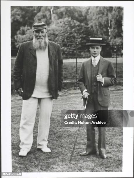 Grace, 1848-1915 , The great all-rounder who dominated cricket at the end of the 19th century. W G Grace with Edward, Duke of Windsor; the young...