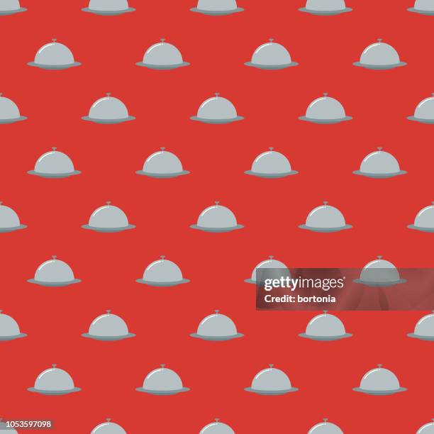 hotel seamless pattern - empty serving tray stock illustrations
