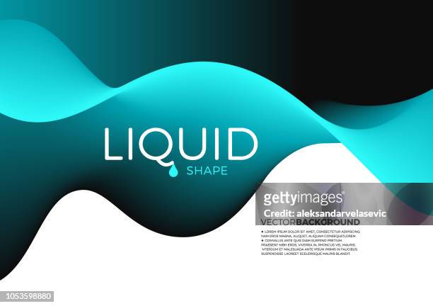 abstrakte flüssiger form hintergrund - aquamarine stock-grafiken, -clipart, -cartoons und -symbole