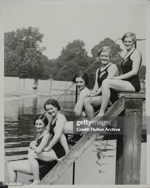 South African Swimming Girls In Serpentine, The South African ladies swimming team who are competing in the Empire Games next month at the Empire...