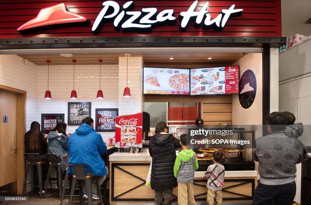American fast-food chain Pizza Hut restaurant seen in...