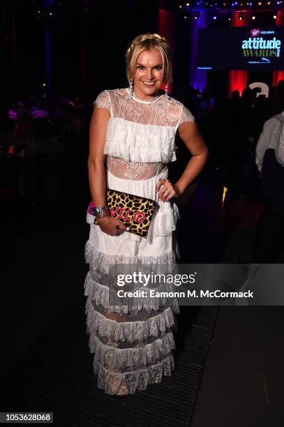 Katy Hill attends The Virgin Holidays Attitude Awards at The Roundhouse on October 11, 2018 in London, England.