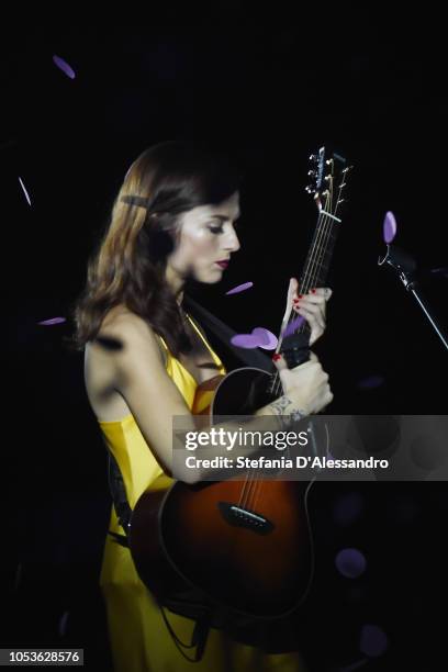 Renza Castelli attends X Factor tv show at Teatro Linear Ciak on October 25, 2018 in Milan, Italy.