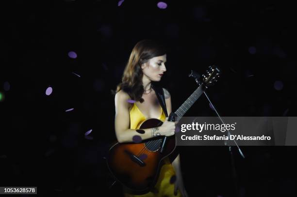 Renza Castelli attends X Factor tv show at Teatro Linear Ciak on October 25, 2018 in Milan, Italy.