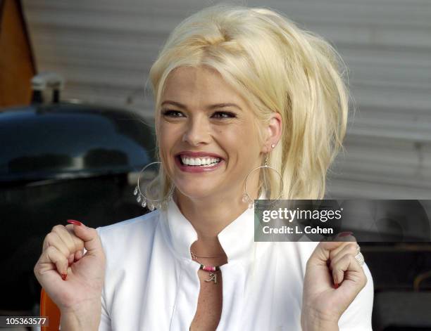 Anna Nicole Smith during On the Set of Kanye West's Video "Workout Plan" with Anna Nicole Smith at North Hills Gym in North Hills, California, United...