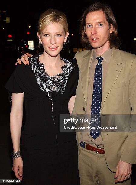 Cate Blanchett and Wes Anderson, director during "The Life Aquatic with Steve Zissou" Los Angeles Screening at Harmony Gold Theater in Hollywood,...