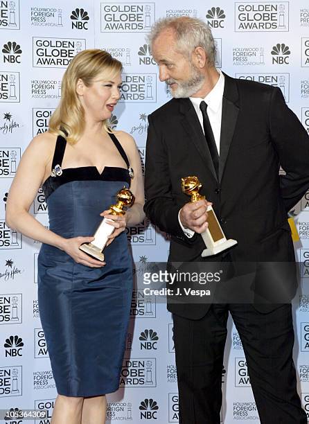 Renee Zellweger, winner for Best Performance by an Actress in a Supporting Role for "Cold Mountain," and Bill Murray, winner of Best Performance by...