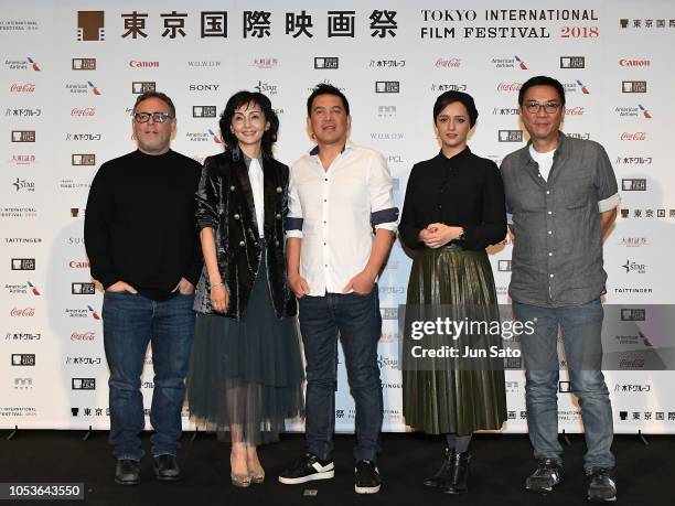 Producer Bryan Burk, actress Kaho Minami, director Brillante Mendoza, actress Taraneh Alidoosti and director Stanley Kwan attend the Jury Press...