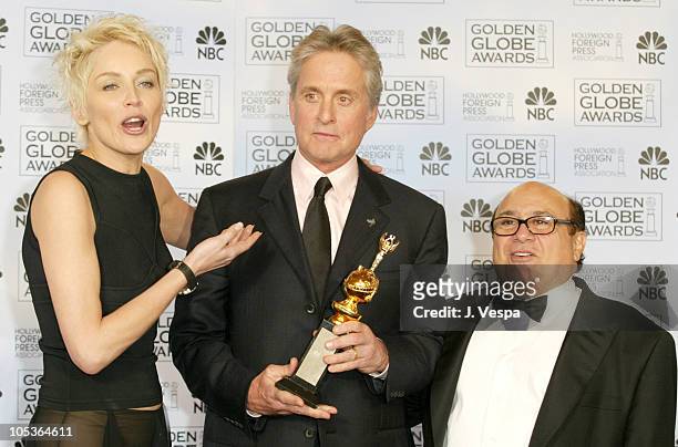 Sharon Stone, Michael Douglas, winner of the Cecil B. DeMille Award, and Danny Devito