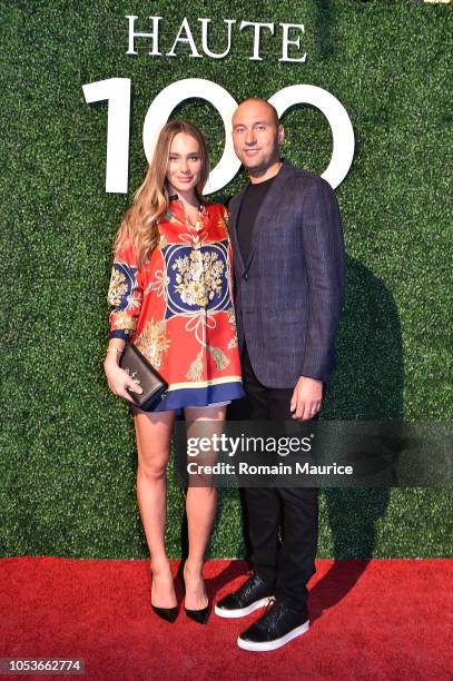 Hannah Jeter and Derek Jeter attend Haute Living's Haute 100 10th Anniversary Party at Swan Miami on October 25, 2018 in Miami, Florida.