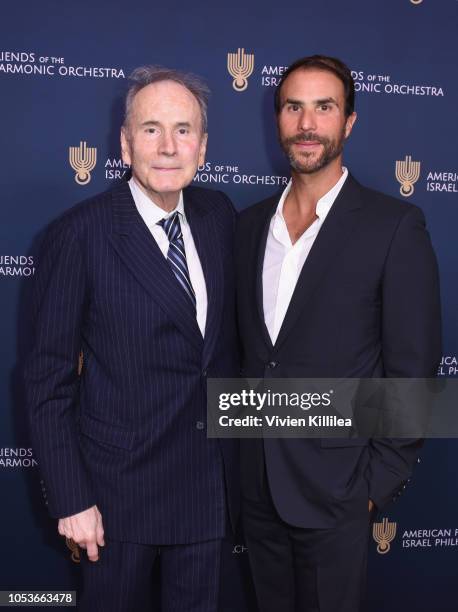 Stanley Silverman and Ben Silverman attend the American Friends of the Israel Philharmonic Orchestra Los Angeles Gala 2018 at Wallis Annenberg Center...