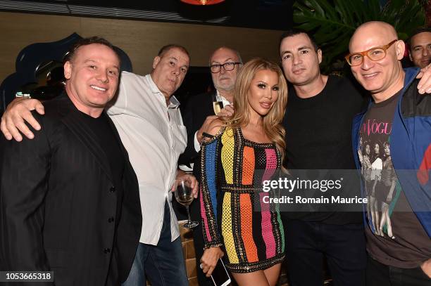 Leonard Hochstein, Lisa Hochstein, Chris Paciello, Craig Robins, and guests attend Haute Living's Haute 100 10th Anniversary Party at Swan Miami on...