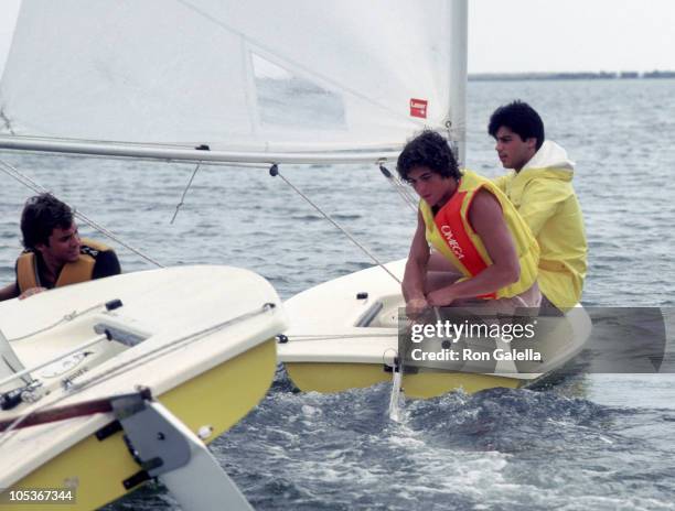 John F. Kennedy Jr. During Kennedy Family During Labor Day Weekend In Hyannis Port - August 31, 1980 at Kennedy Compound Pier in Hyannis Port,...