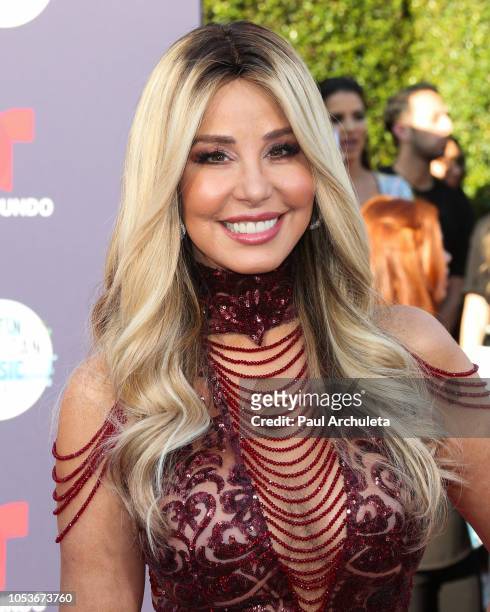 Personality Myrka Dellanos attends the 2018 Latin American Music Awards at Dolby Theatre on October 25, 2018 in Hollywood, California.
