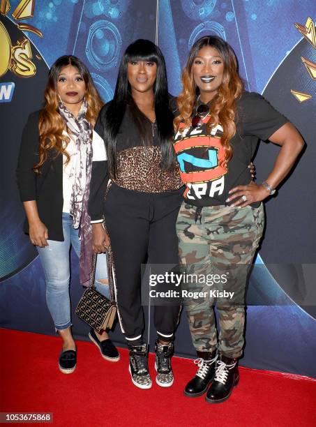 Recording artists Leanne Lyons, Tamara Johnson and Cheryl Gamble of SWV attend the grand opening of "SALT-N-PEPA'S I LOVE THE '90s - THE VEGAS SHOW"...
