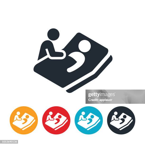 patient in bed icon - worried patient stock illustrations