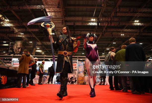 Cosplayers at the London Comic Con at the ExCel London.