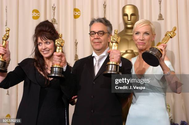 Fran Walsh, Howard Shore and Annie Lennox, winners of Best Song for "Into the West"