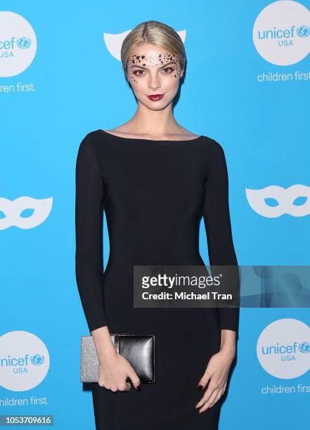 Allie Marie Evans arrives to the Sixth Annual UNICEF Masquerade Ball held at Clifton's Republic on October 25, 2018 in Los Angeles, California.